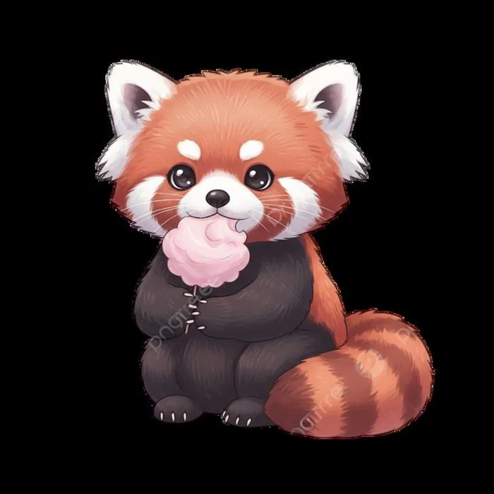 Tải miễn phí Chú Gấu Trúc đỏ Chibi đáng Yêu đang ăn Kẹo Bông Gòn Công cụ đồ họa | PNG chuyên nghiệp - Pikbest