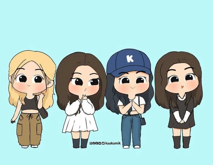 Đổ gục với bộ ảnh Blackpink chibi cute dễ thương quên lối về