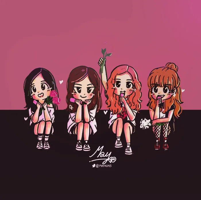 Hình nền BlackPink chibi tuyệt đẹp