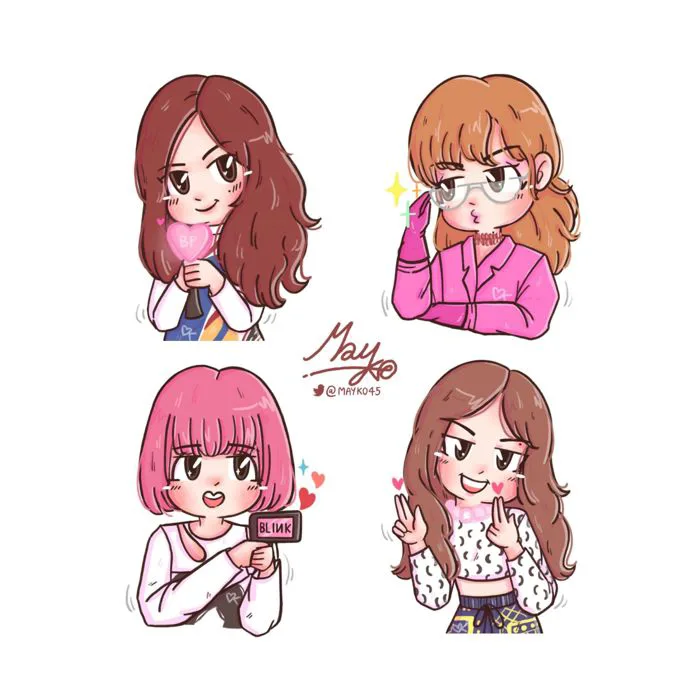 34 Chibi BlackPink ý tưởng | nghệ thuật của người hâm mộ, ảnh hoạt hình chibi, ảnh nhóm