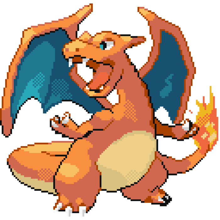 Tranh pixel nhân vật Charizard của tôi : r/pokemon