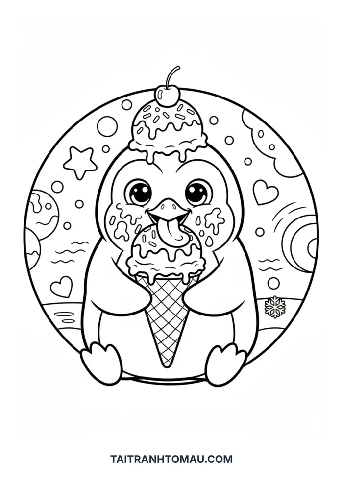 Tải 100+ Tranh Tô Màu Chim Cánh Cụt Cute, Ngộ Nghĩnh Cho Bé [Miễn Phí A4]