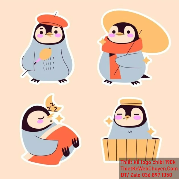 Chibi Chim Cánh Cụt, THIẾT KẾ CHIBI 190K CUTE ĐÁNG YÊU