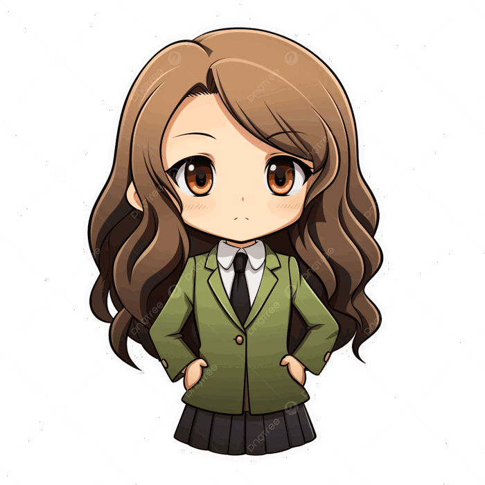 Hình ảnh Cô Gái Chibi đáng Yêu Trong Bộ đồng Phục Học Sinh Màu Xanh Lá Cây PNG , Nữ Sinh Anime, Nhân Vật Chibi, Truyện Tranh Minh Họa PNG trong suốt