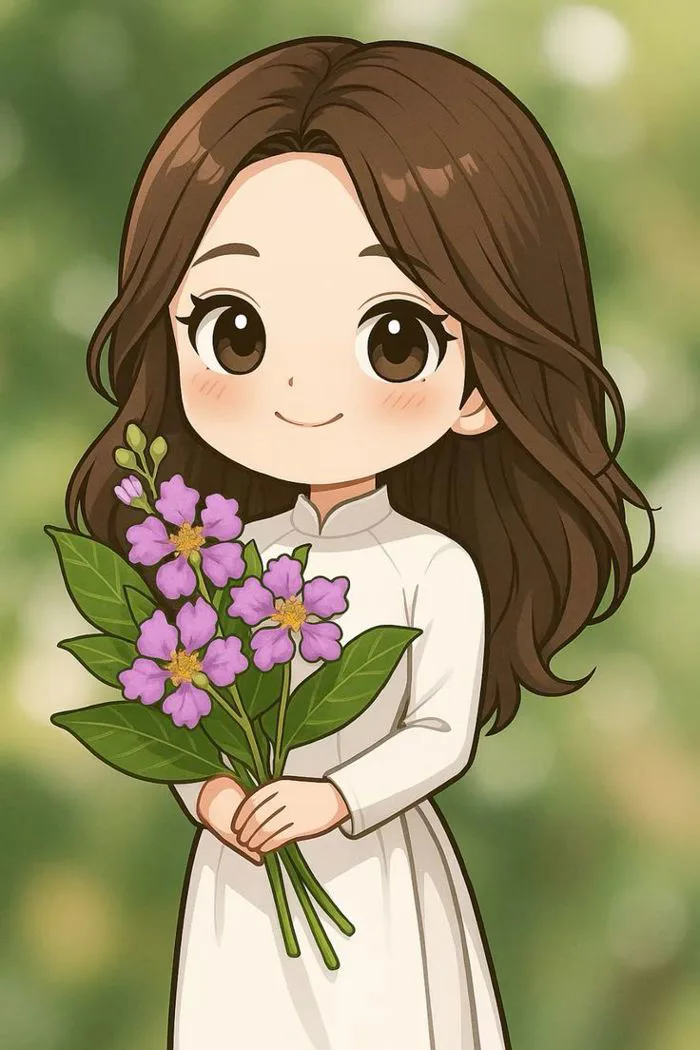 Cô giáo mặc áo dài chibi | Cô giáo anime, Ảnh chibi, Chibi dễ thương