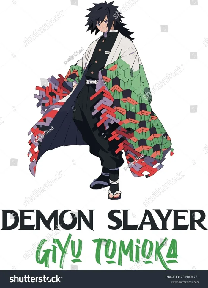 Giyu Tomioka Water Hashira Demon Slayer: Vector có sẵn (miễn phí bản quyền)  2319804761 | Shutterstock