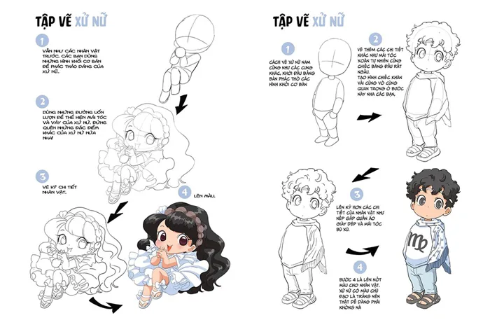 Bộ tranh tô màu anime 12 cung hoàng đạo đáng yêu, cute