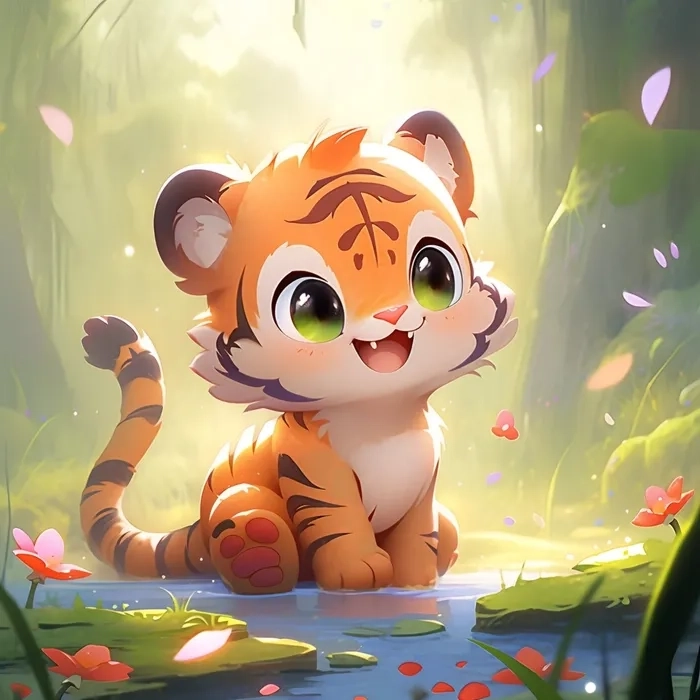 Khám phá bộ ảnh Hổ chibi đáng yêu với nét vẽ dễ thương