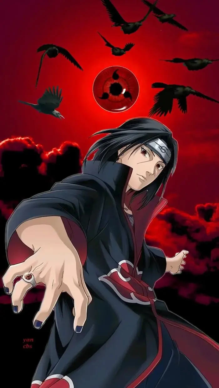 Hình ảnh Itachi hiện lên u buồn nhưng đầy khí chất mạnh mẽ