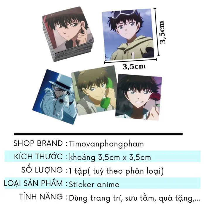Sticker Kaito Kid Conan Hình Dán Anime Cute Trang Trí Sổ Tay Ốp Điện Thoại Timo ST109 | Shopee Việt Nam