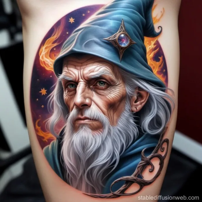 Realistic Merlin Wizard Tattoo | Stable Diffusion Trực tuyến