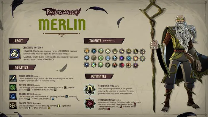 Bộ kỹ năng của Merlin : r/ravenswatch