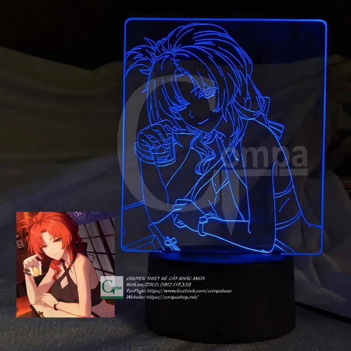 [ẢNH SHOP TỰ CHỤP] Đèn Ngủ Honkai Impact 3 Murata Himeko Type 01 16 MÀU TUỲ  CHỈNH GHKI0401