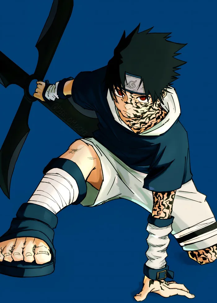 Hình Nền Sasuke Uchiha Dấu Nguyền 4K | 3459x4844 | Wallpaper Alchemy