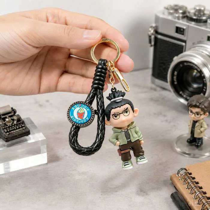 Móc khóa mặt dây chuyền Nara Shikamaru MINISO thời trang, vòng đeo cổ tay  da bện,