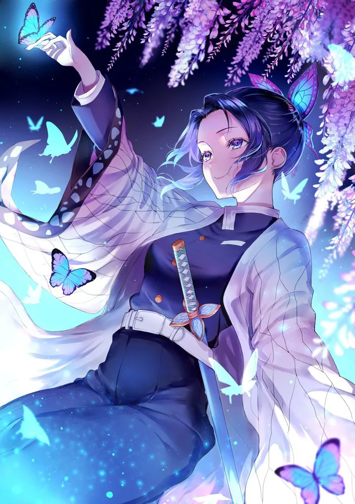 120 Kochou Shinobu ( Trùng trụ _ Sát quỷ hội ) ý tưởng | bươm bướm, nghệ  thuật anime, phim hoạt hình