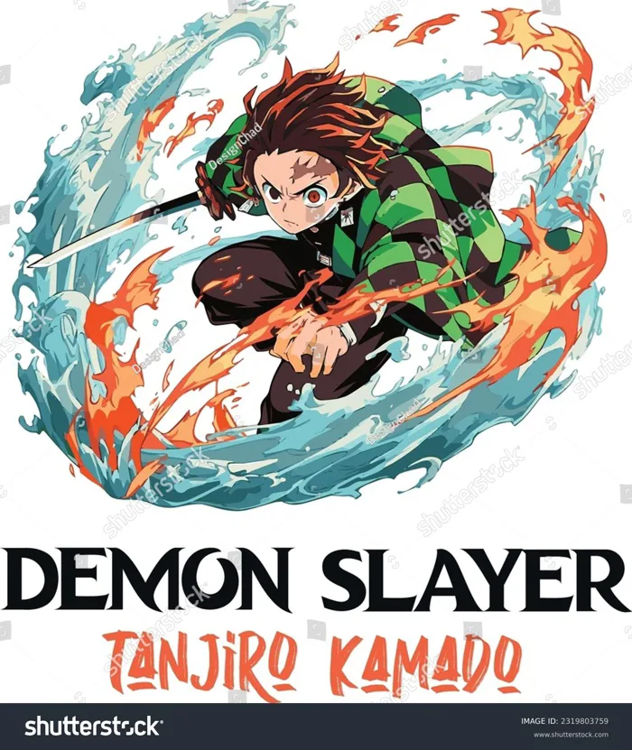 Tanjiro Kamado Demon Slayer Kimetsu No: Vector có sẵn (miễn phí bản quyền)  2319803759 | Shutterstock
