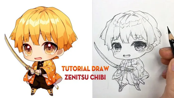 Cách vẽ anime chibi | Tutorial draw Zenitsu chibi