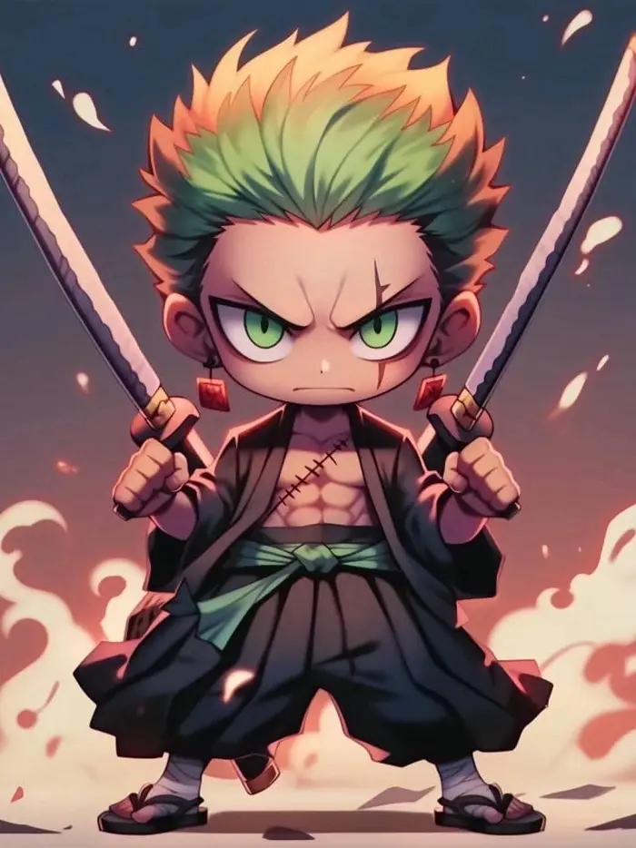 Bộ ảnh chibi Zoro ngầu mà dễ thương fan One Piece mê tít