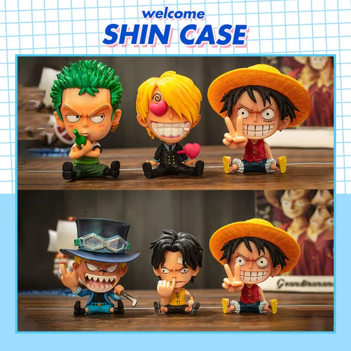 Mô hình 8 nhân vật trong One Piece chibi Luffy Zoro Sanji Ace Sabo Nami Robin Choper cao 9cm - Shin Case | Lazada Việt Nam