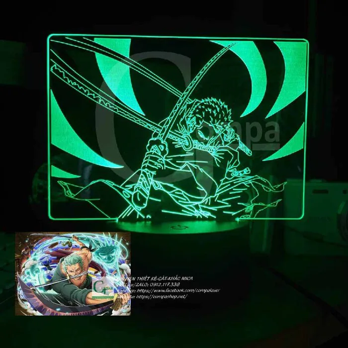 ĐÈN NGỦ ONE PIECE SIÊU HOT] Đèn Ngủ One Piece Roronoa Zoro Chibi Type 06 AONP0106 16 MÀU TÙY CHỈNH COMPASHOP | COMPA LaserArt | Miloo | Miloo.vn
